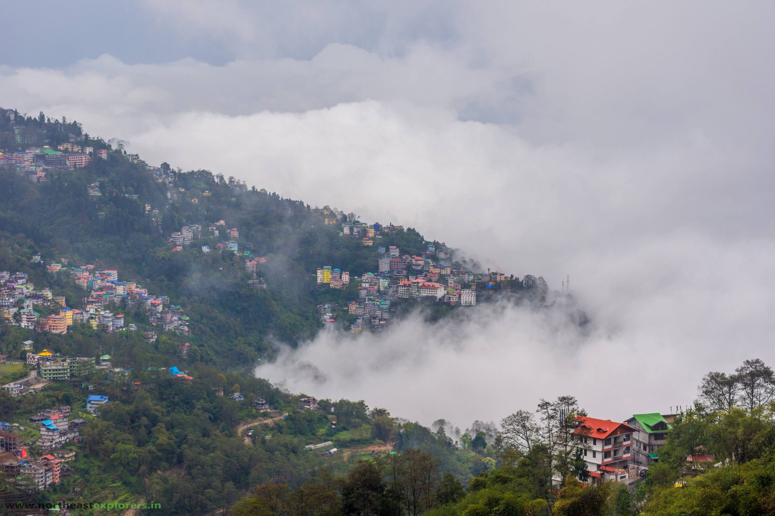 Beautiful Gangtok under a beautiful cloud-cover