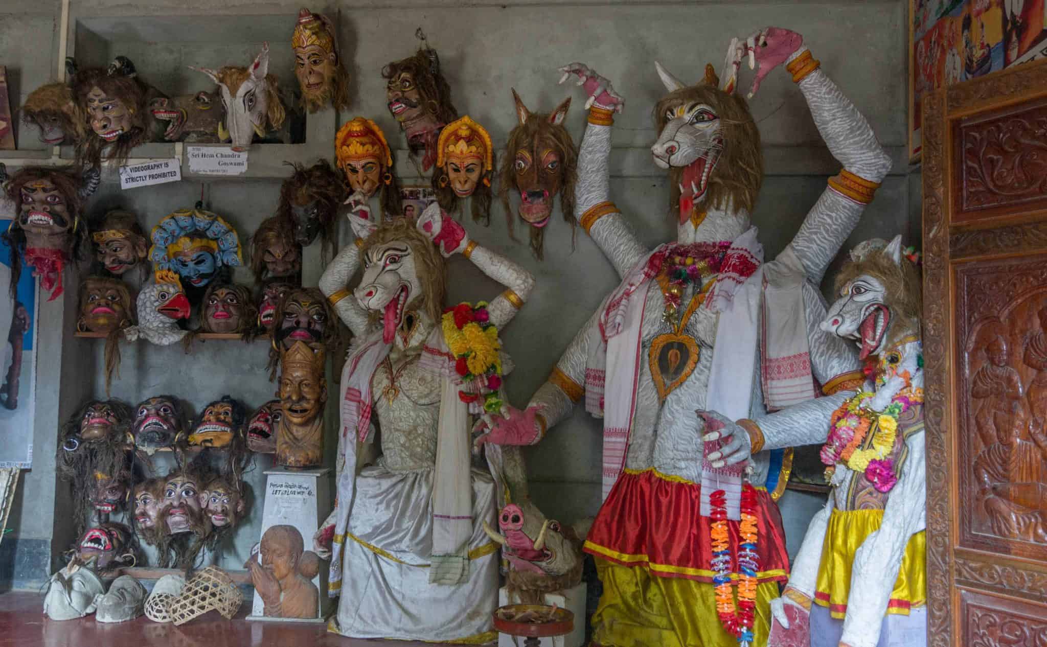 Mask making at the Kamalabari Satra, Majuli